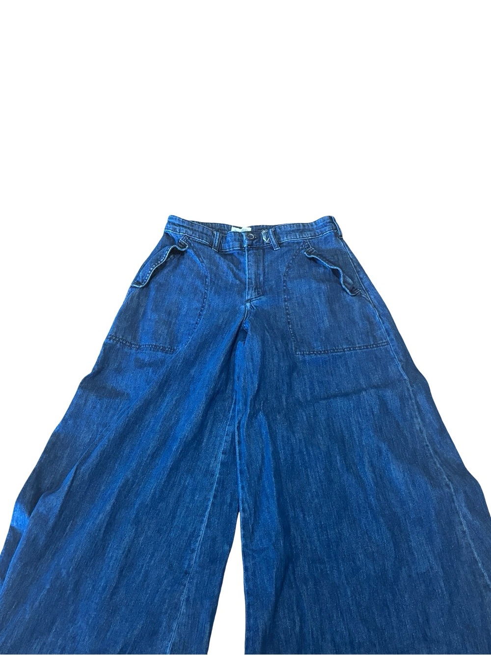 Pilcro High-Rise Wide-Leg Jeans Size 26 Blue Lightweight Denim Palazzo Pants - Picture 3 of 8